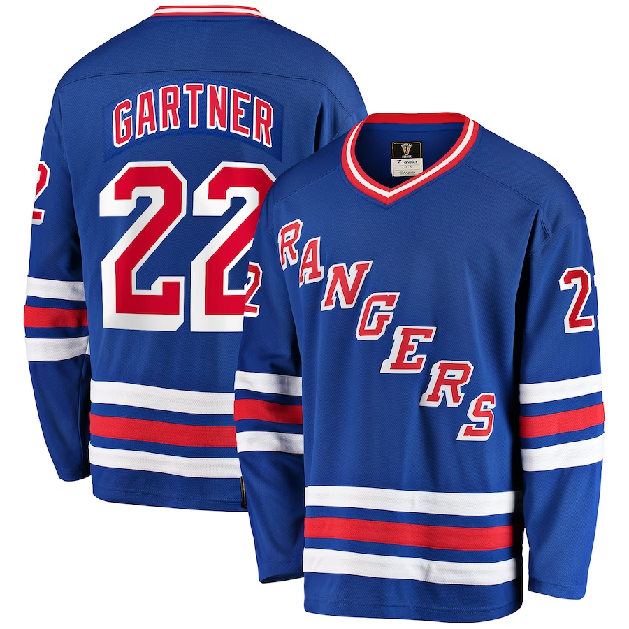 Men's New York Rangers Mike Gartner #22 Blue Jersey